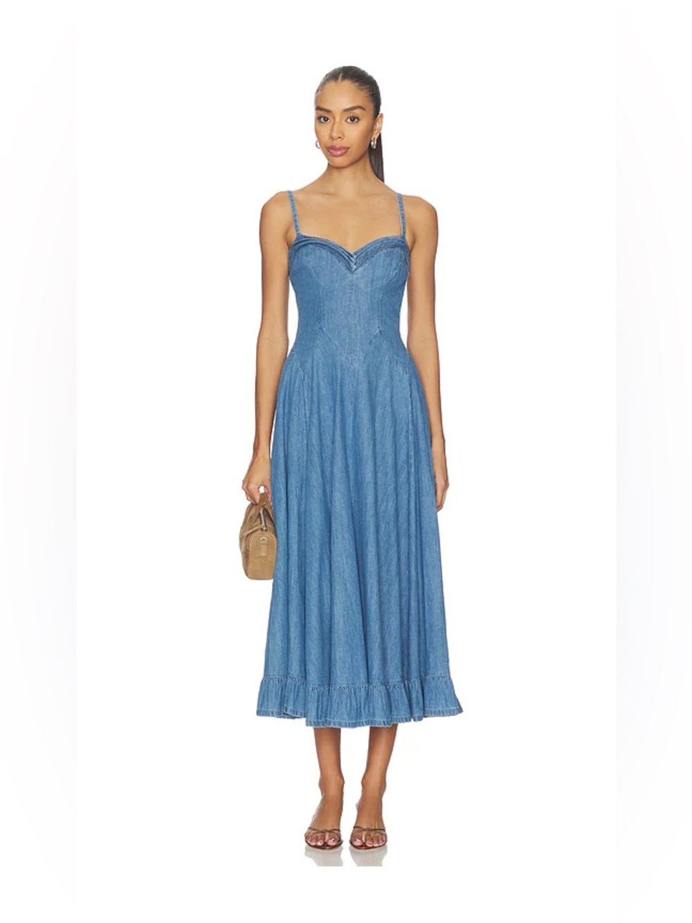 NWT Free People Another Season Denim Midi Dress - Picture 4 of 7